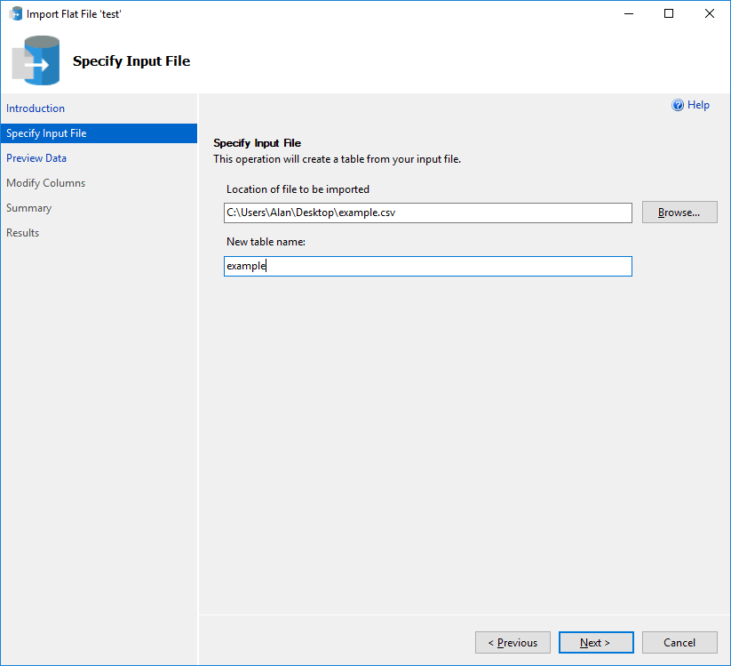 Data Studio Azure - Import Flat File Add File Location
